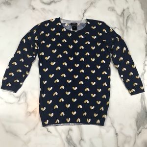 Ann Taylor Sweaters - Ann Taylor 3/4 Sleeve Heart Crewneck Sweater Ann Taylor Sweaters - Ann Taylor 3/4 Sleeve Heart Crewneck Sweater